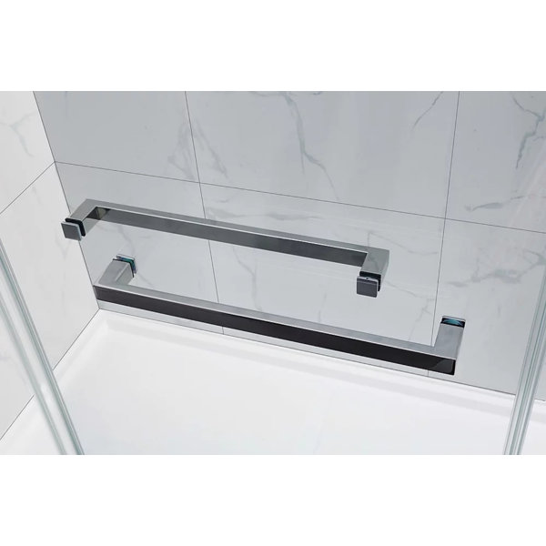 Hometo 66'' 72'' W x 76'' H Double Sliding Frameless Shower Door with